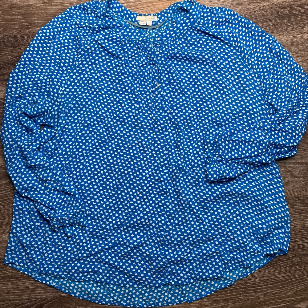 Boden blue printed blouse